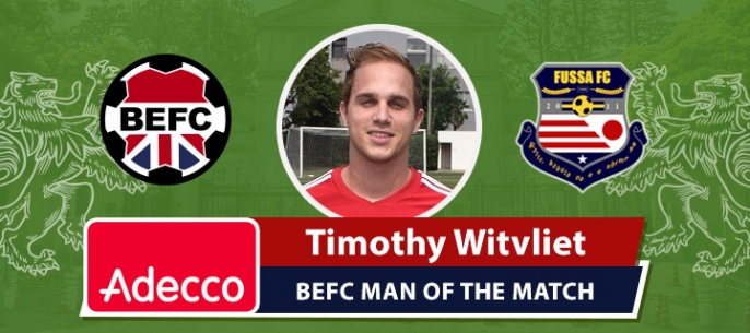 Adecco BEFC Man of the Match Award - Timothy Witvliet