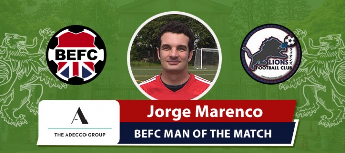 Adecco BEFC Man of the Match Award - Jorge Marenco