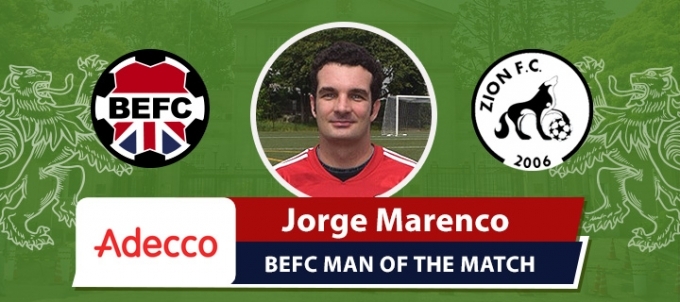 Adecco BEFC Most Valuable Player vs Zion FC - Jorge Marenco