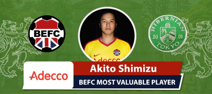 Adecco BEFC Most Valuable Player vs Hibernian - Akito Shimizu
