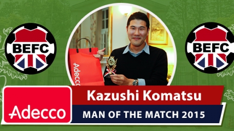 BEFC Adecco Man of the Match 2015 - Kazushi Komatsu