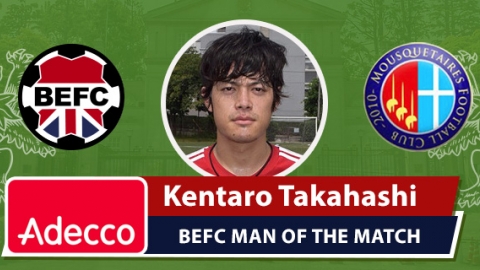 Adecco BEFC Man of the Match Award - Kentaro Takahashi
