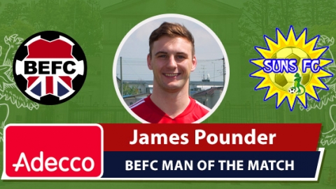 Adecco BEFC Man of the Match Award - James Pounder