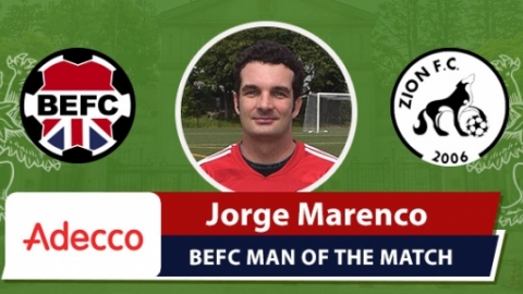 Adecco BEFC Most Valuable Player vs Zion FC - Jorge Marenco