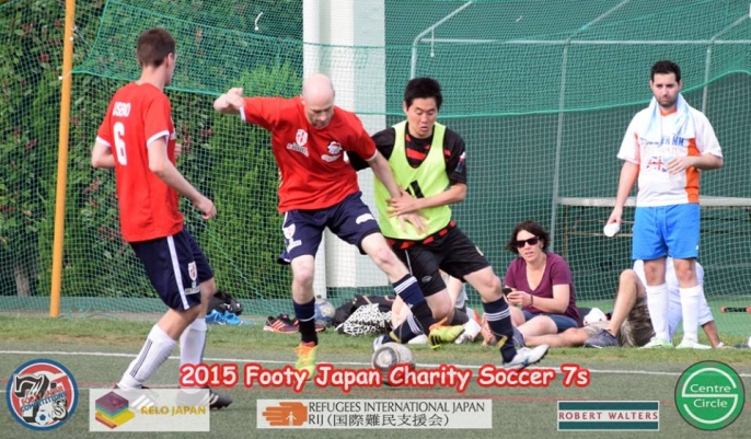 Ben battles against Aikido wrist locks - Footy Competitions Japan Charity Soccer 7s 2015