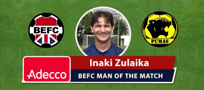 Adecco BEFC Man of the Match Award - Inaki Zulaika