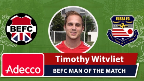 Adecco BEFC Man of the Match Award - Timothy Witvliet