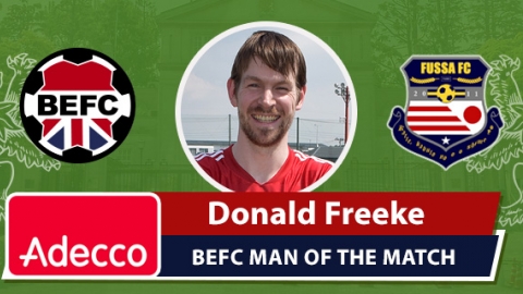 Adecco BEFC Man of the Match Award - Donald Freeke