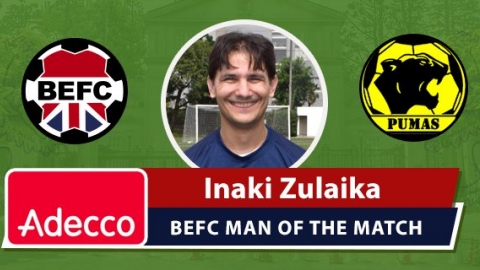 Adecco BEFC Man of the Match Award - Inaki Zulaika