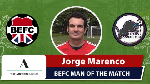 Adecco BEFC Man of the Match Award - Jorge Marenco