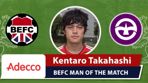 Adecco BEFC Man of the Match Award - Kentaro Takahashi vs Machida FC